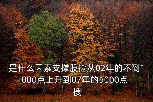 是什么因素支撐股指從02年的不到1000點(diǎn)上升到07年的6000點(diǎn)  搜