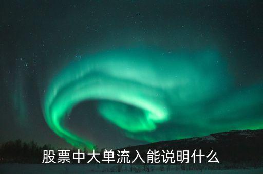 股票中大單流入能說明什么