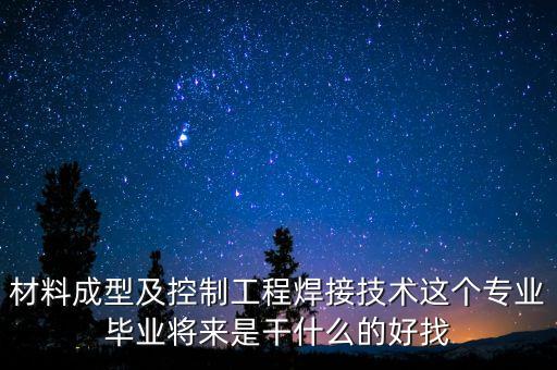 材料成型及控制工程焊接技術(shù)這個專業(yè)畢業(yè)將來是干什么的好找