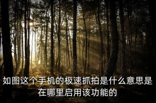 什么是戴維斯雙擊，如圖這個手機的極速抓拍是什么意思是在哪里啟用該功能的