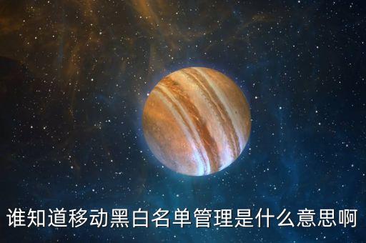 誰知道移動(dòng)黑白名單管理是什么意思啊
