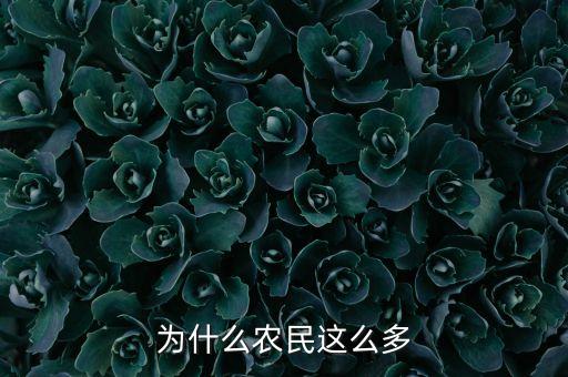 為什么農民這么多