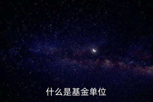 基金的單位是什么，什么是基金單位