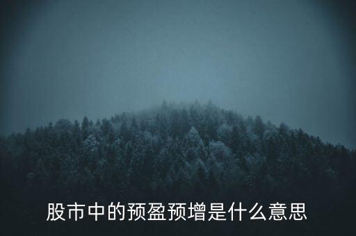 股票預(yù)盈什么意思，股市預(yù)贏預(yù)增是什么意思謝謝朋友