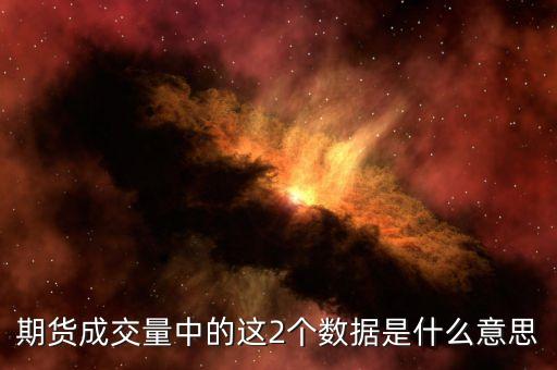 期貨成交量中的這2個數(shù)據(jù)是什么意思