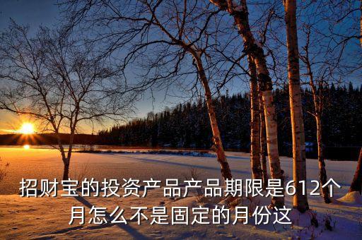 招財寶的投資產(chǎn)品產(chǎn)品期限是612個月怎么不是固定的月份這