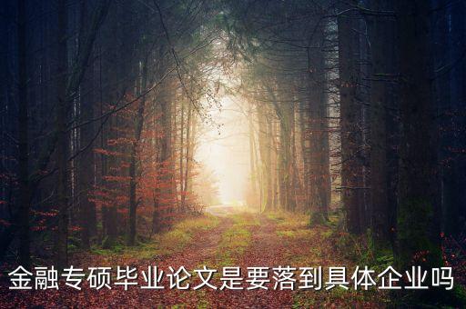 金融專碩畢業(yè)論文是要落到具體企業(yè)嗎