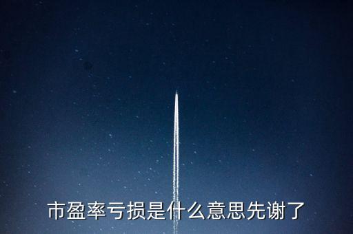 市盈率虧損是什么意思先謝了