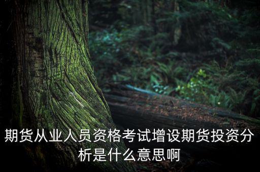 期貨從業(yè)人員資格考試增設(shè)期貨投資分析是什么意思啊