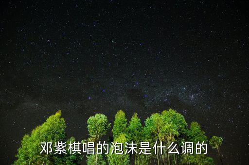 鄧紫棋唱的泡沫是什么調的