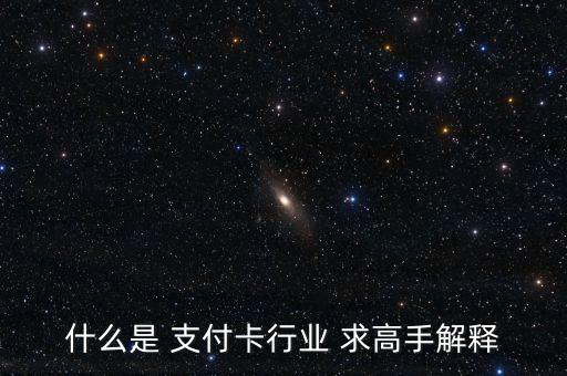 什么是 支付卡行業(yè) 求高手解釋
