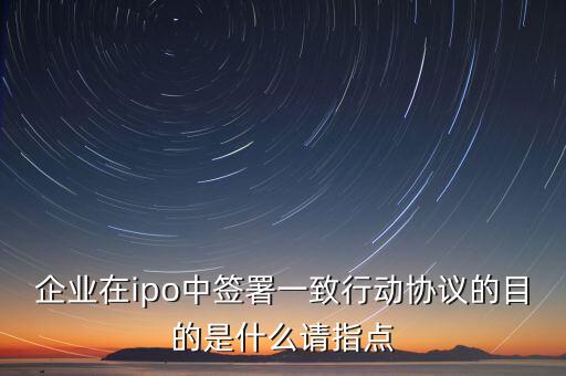 企業(yè)在ipo中簽署一致行動協(xié)議的目的是什么請指點