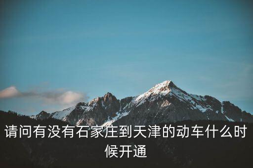 請問有沒有石家莊到天津的動車什么時候開通