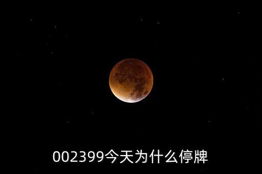 中京電子為什么停牌，002399今天為什么停牌