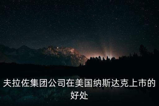 夫拉佐集團(tuán)公司在美國納斯達(dá)克上市的好處
