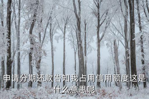 申請(qǐng)分期還款告知我占用信用額度這是什么意思呢