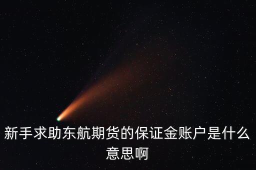 新手求助東航期貨的保證金賬戶是什么意思啊