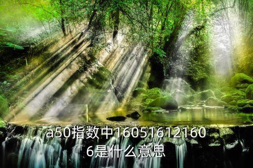 a50指數1606是什么，滬銀1606屬于股指期貨嗎