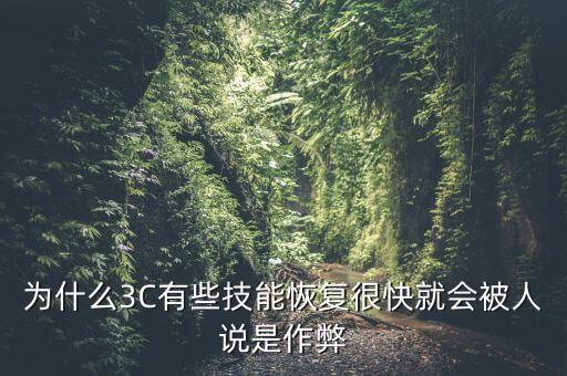 為什么3C有些技能恢復(fù)很快就會被人說是作弊