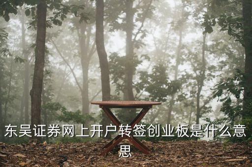 東吳證券網(wǎng)上開戶轉(zhuǎn)簽創(chuàng)業(yè)板是什么意思