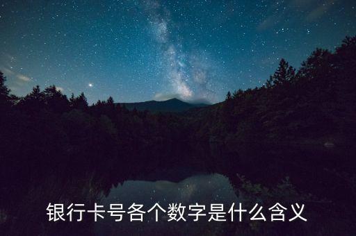 銀行卡號(hào)各個(gè)數(shù)字是什么含義