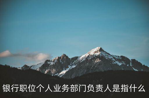 銀行職位個人業(yè)務(wù)部門負責人是指什么