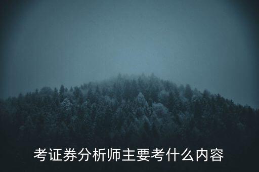 證券分析師考什么，證券分析師考試內(nèi)容是什么
