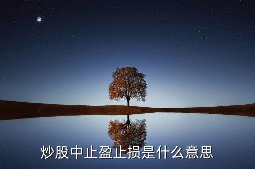炒股中止盈止損是什么意思