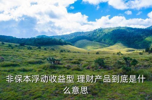非保本理財(cái)什么意思，理財(cái)產(chǎn)品非保本是什么意思