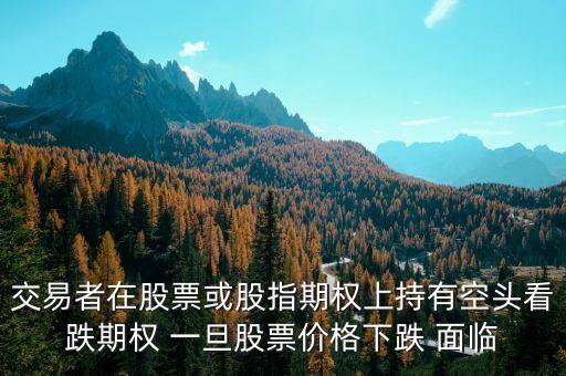 交易者在股票或股指期權(quán)上持有空頭看跌期權(quán) 一旦股票價格下跌 面臨