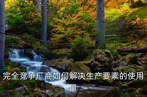 完全競爭廠商如何解決生產(chǎn)要素的使用量