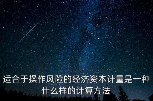 適合于操作風(fēng)險的經(jīng)濟資本計量是一種什么樣的計算方法