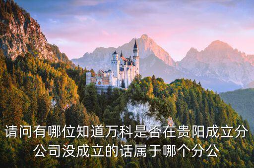 請問有哪位知道萬科是否在貴陽成立分公司沒成立的話屬于哪個分公