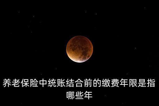 養(yǎng)老保險(xiǎn)中統(tǒng)賬結(jié)合前的繳費(fèi)年限是指哪些年