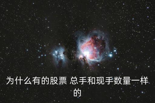 為什么有的股票 總手和現(xiàn)手?jǐn)?shù)量一樣的