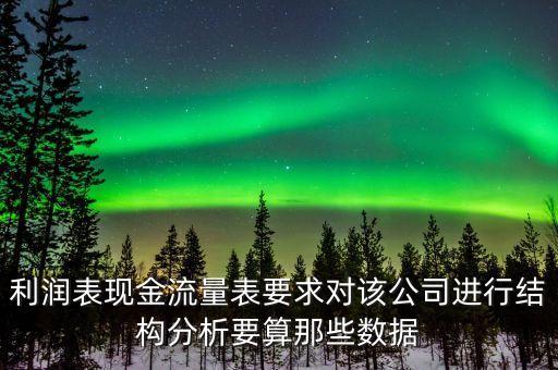 利潤(rùn)表現(xiàn)金流量表要求對(duì)該公司進(jìn)行結(jié)構(gòu)分析要算那些數(shù)據(jù)