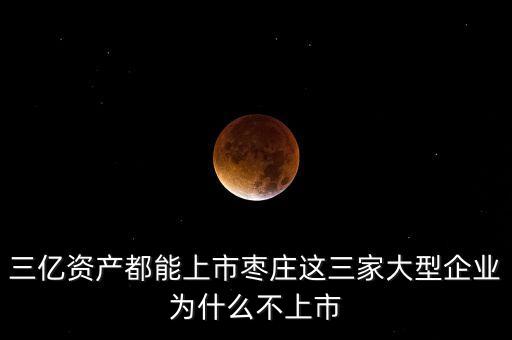 三億資產(chǎn)都能上市棗莊這三家大型企業(yè)為什么不上市