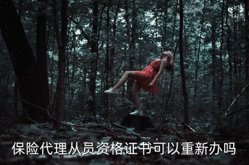 保險(xiǎn)代理從員資格證書(shū)可以重新辦嗎