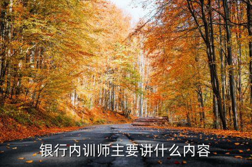銀行內(nèi)訓(xùn)師主要講什么內(nèi)容