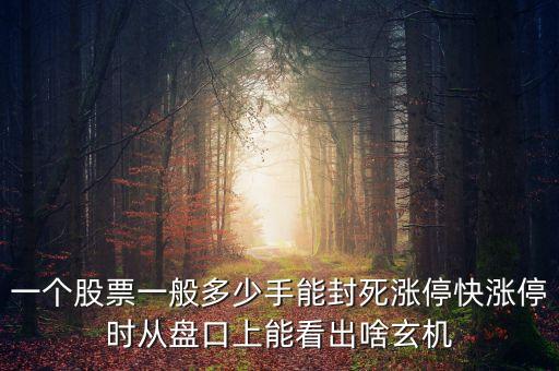 幾千手封漲停說明什么，超低換手率但是股票每天都漲停幾千手就能封住漲停板怎么回事