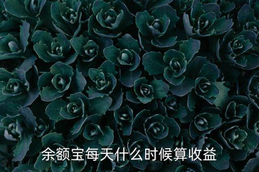 余額寶每天什么時(shí)候算收益