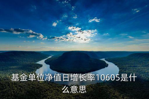 基金日增長率什么意思，基金單位凈值日增長率10605是什么意思
