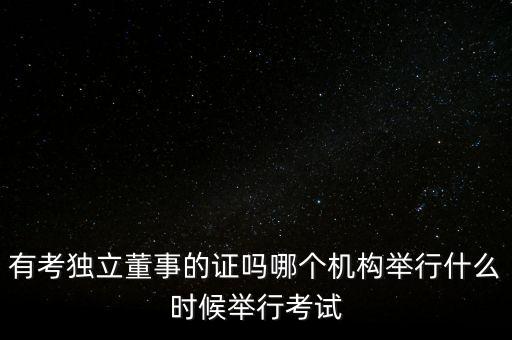有考獨(dú)立董事的證嗎哪個機(jī)構(gòu)舉行什么時候舉行考試