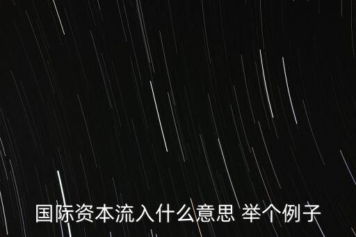 國際資本流入什么意思 舉個例子