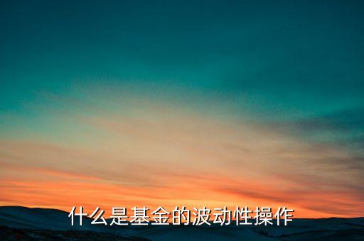 什么是基金的波動(dòng)性操作