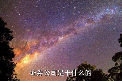正規(guī)的證券公司是做什么的，證券公司干什么的