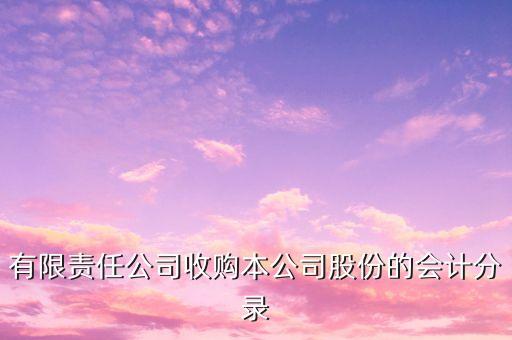 有限責(zé)任公司收購本公司股份的會計分錄
