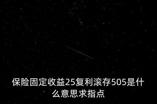保險(xiǎn)固定收益25復(fù)利滾存505是什么意思求指點(diǎn)