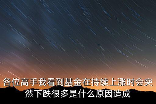 各位高手我看到基金在持續(xù)上漲時(shí)會(huì)突然下跌很多是什么原因造成