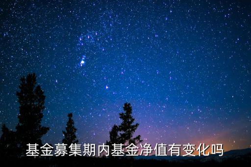 基金募集期內(nèi)基金凈值有變化嗎